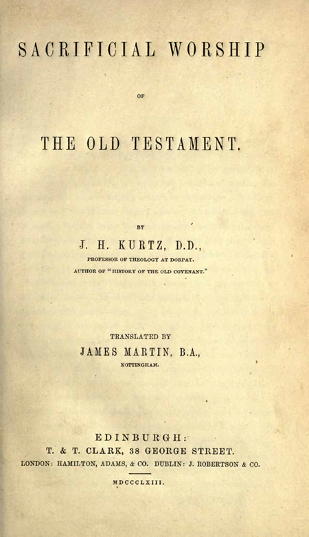 Sacrificial Worship  of the Old Testament
