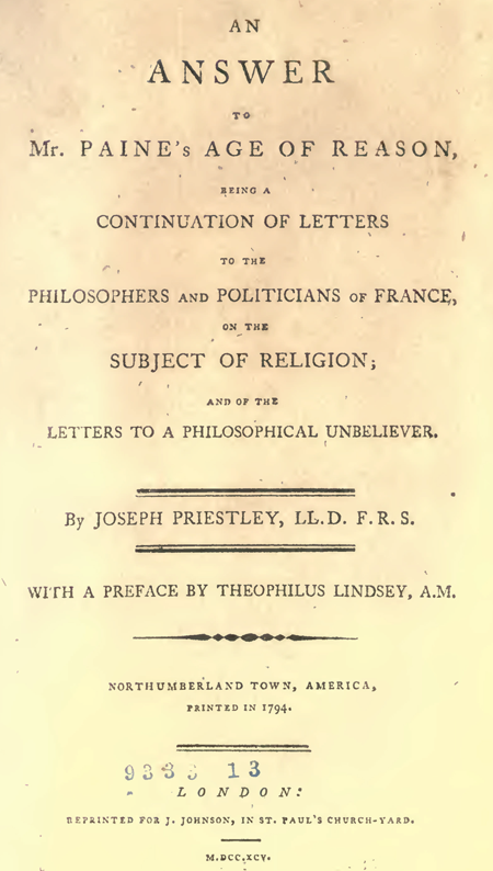 An answer to 
Mr Paine's Age of Reason